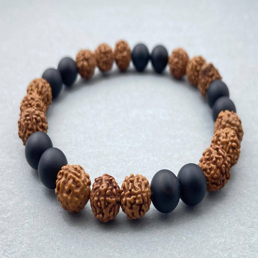 Handmade Natural Stone Beads Bracelet, Tribal Style